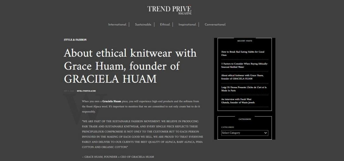 Trend Prive Magazine Graciela Huam